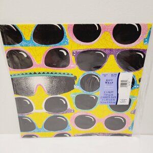 Vtg Neon Classic Retro Sunglasses All Occasions Wrapping Paper Gift 80's